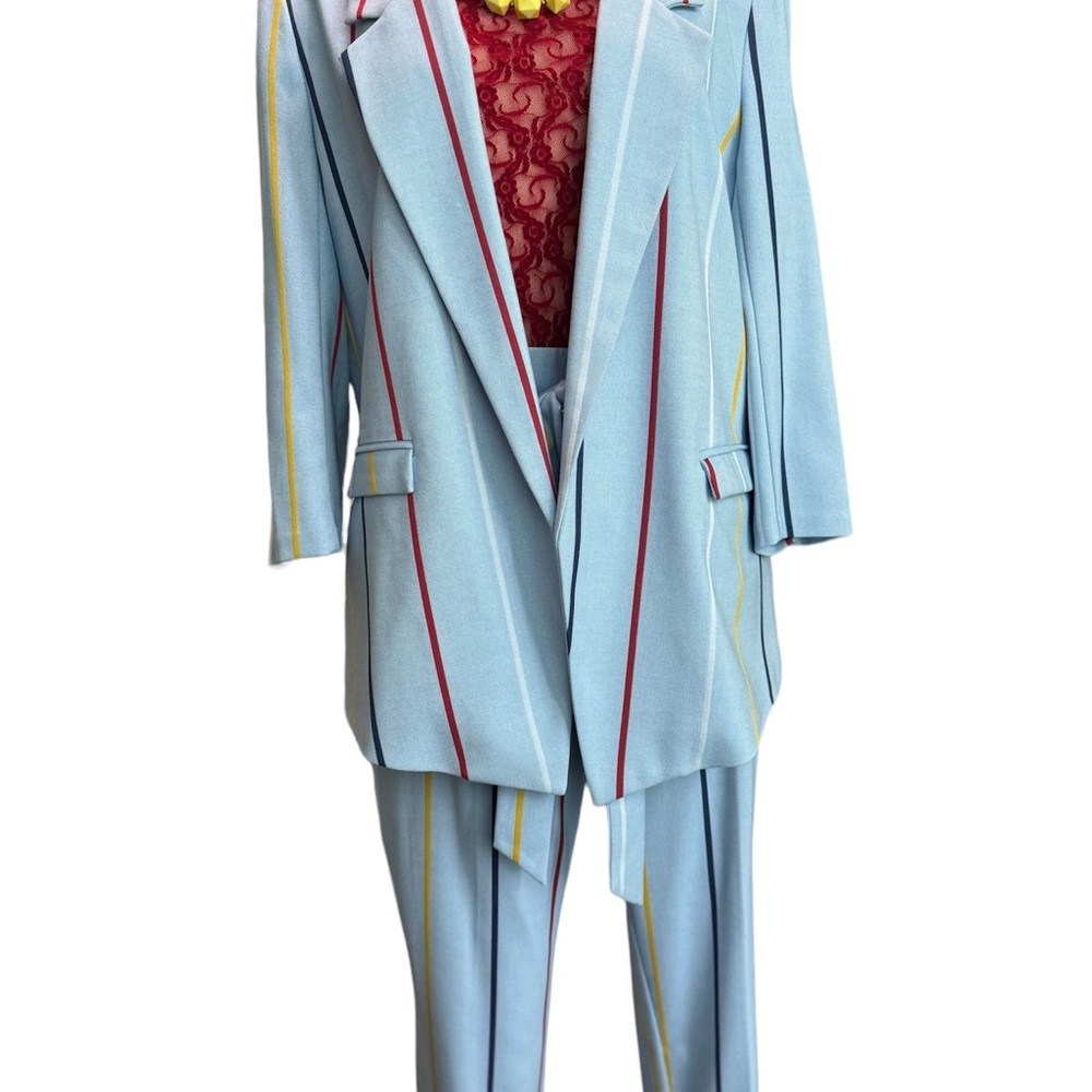 7th Avenue Design Studio New York & Company colorful pinstriped suit
